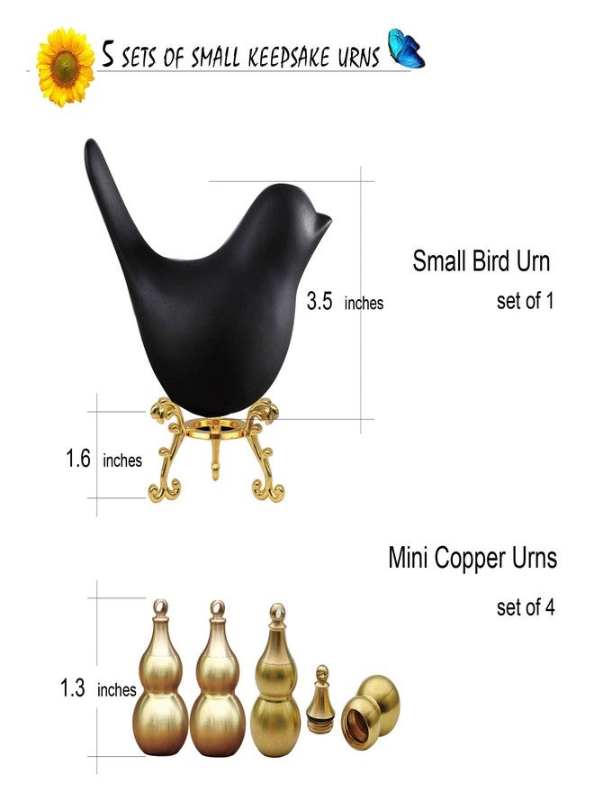 La Diffy Small Urns for Human Ashes - Cremation Keepsakes for Ashes- Mini Urns for Human Ashes-Decorative Urns Pet Cat Dog Urn (Set of 5) - Image 3